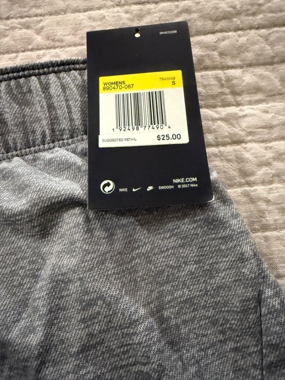 Nike Women’s Gray Athletic Shorts with Pink Swoosh - Picture 4 of 6